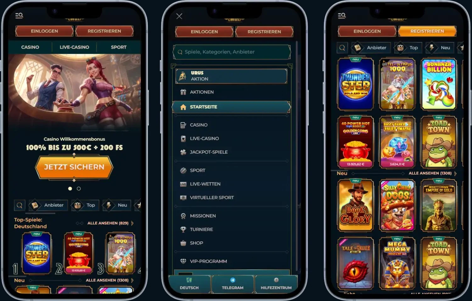 MonsterWin mobil im Browser